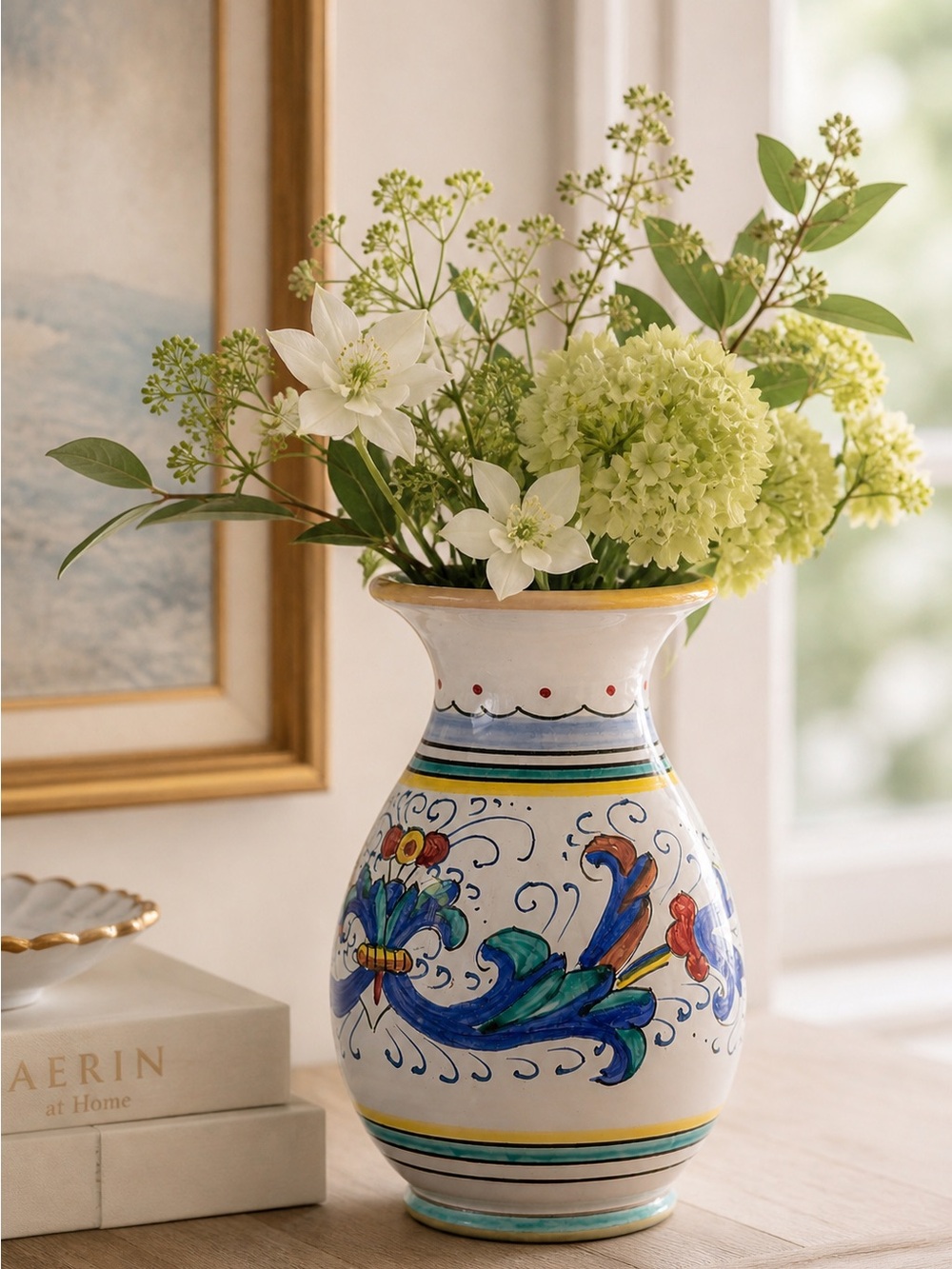 Vintage Deruta Italy Hand-Painted Petite Ceramic Vase 6”